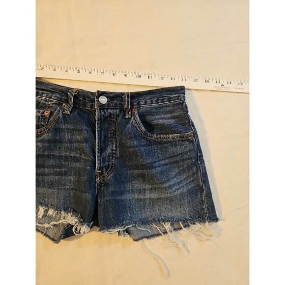 Levis 501 XX Jean Shorts Cut-off High Rise Button Fly Womens 28 X 2.5 - Picture 3 of 5